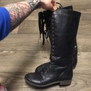 Rampage lace up boots knee high boots